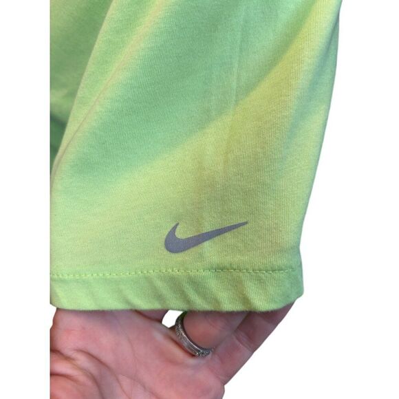 Nike Womens Dri-Fit V-Neck Athletic T-Shirt "Run Dont Hide" Light Green M - Picture 3 of 7